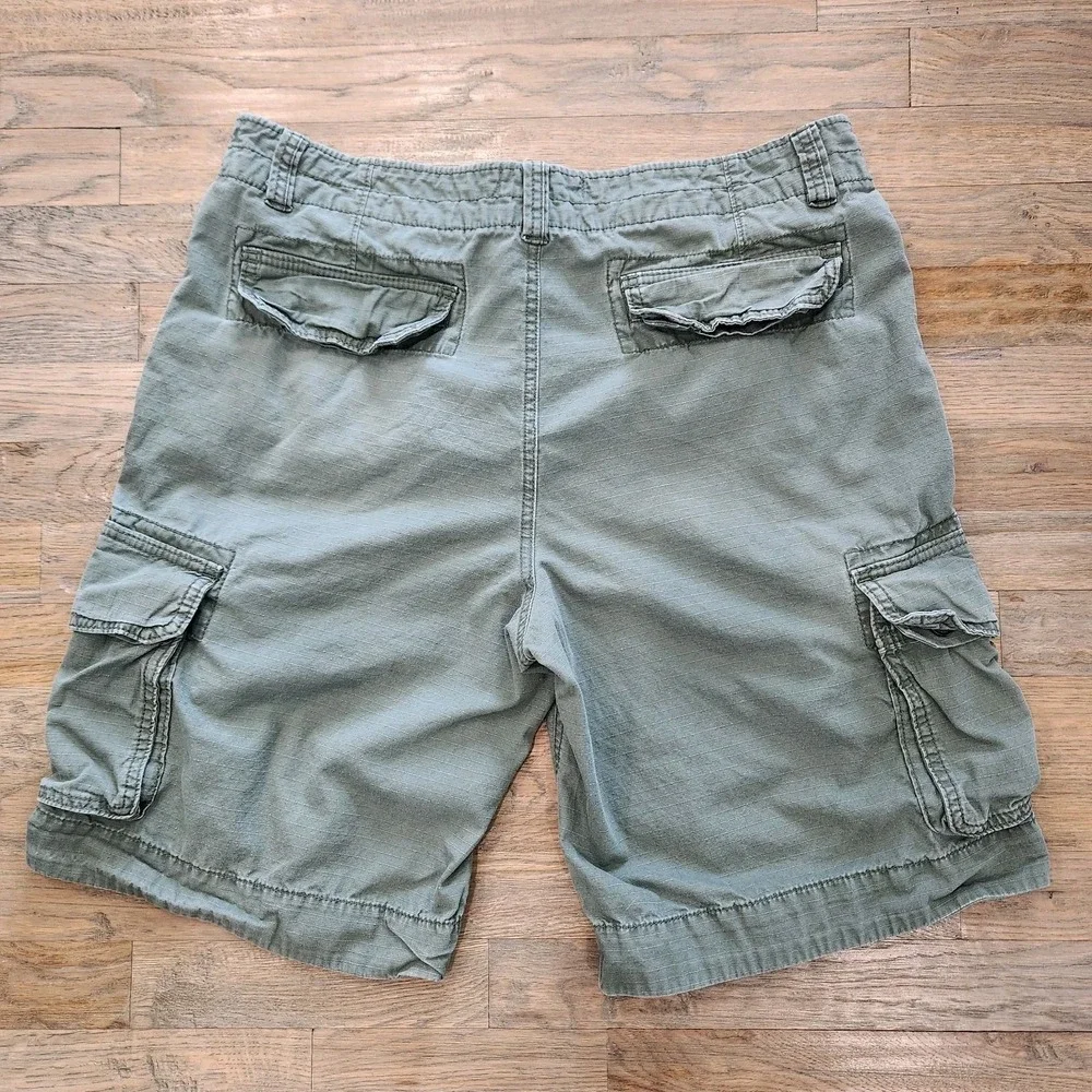 Vintage Aeropostale Shorts Men 34 Green Authentic Cargo‎ Tactical Utility Pocket